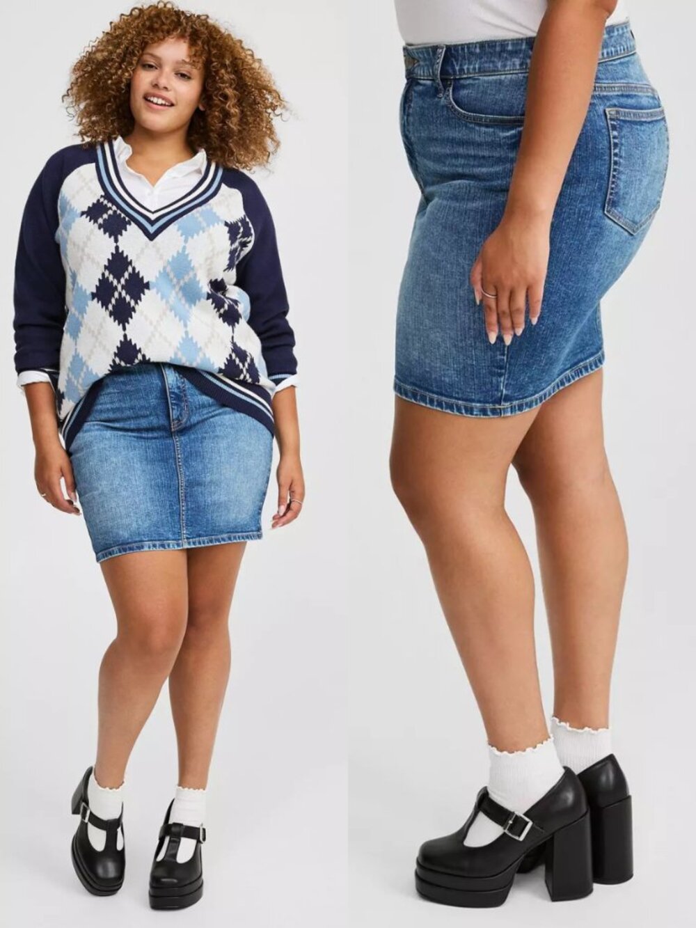 NWT Torrid Slayer Mini Vintage Stretch Denim Skirt 22